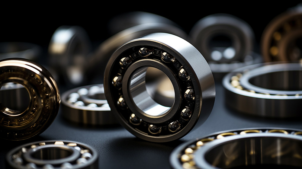 Close-Up of Ball and Roller Bearings